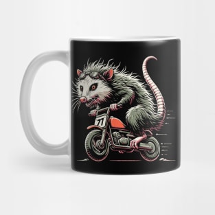 Possum Riding a Minibike Motorcycle Mug